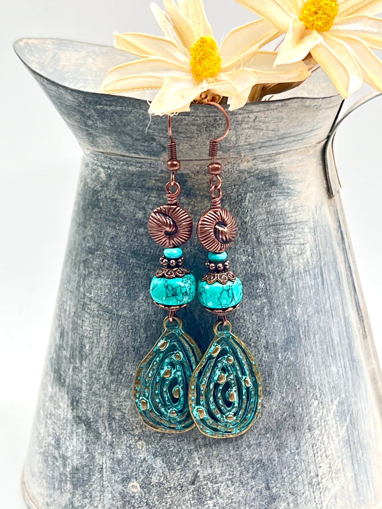 Copper and Turquoise Swirls