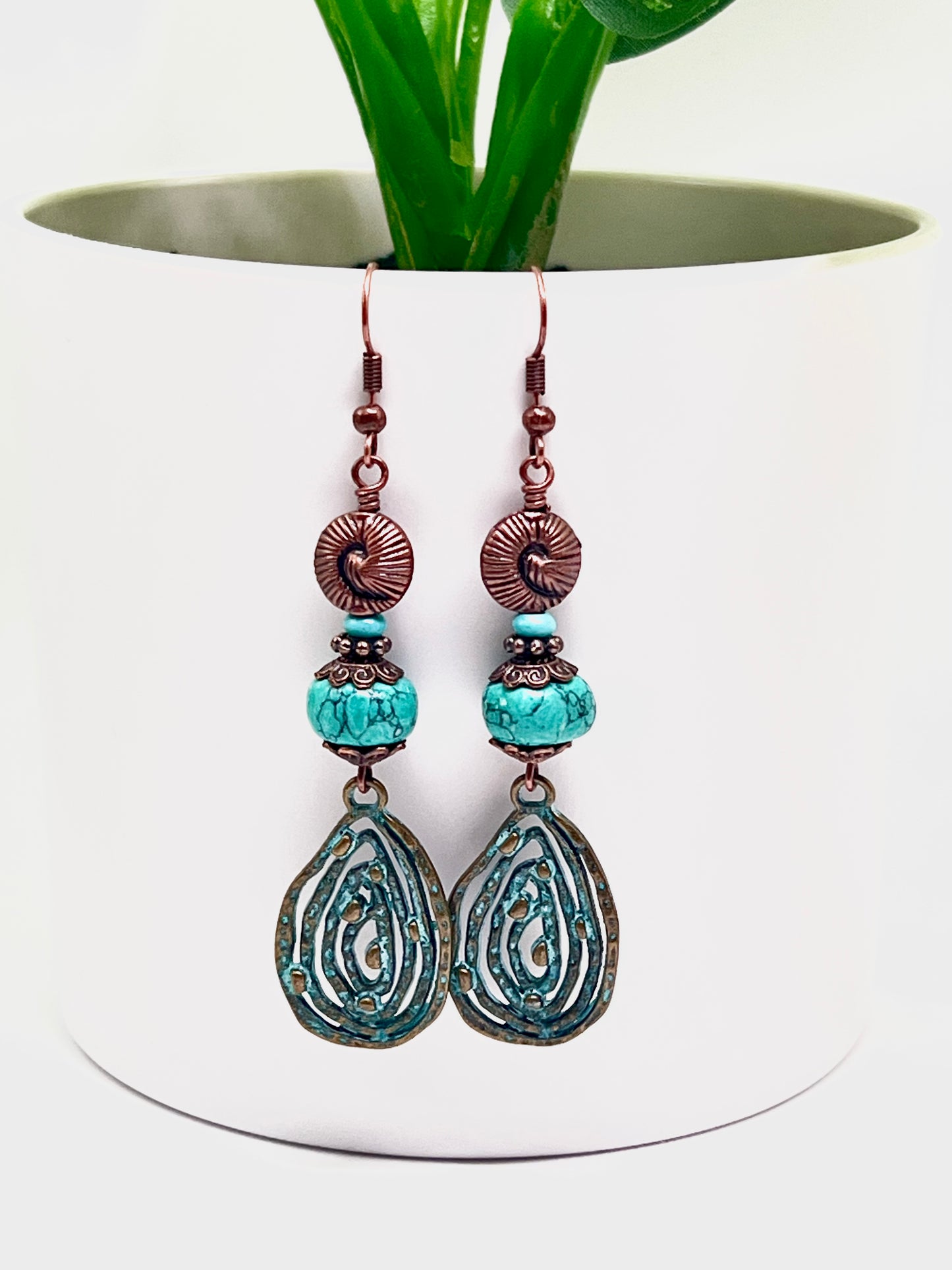 Copper and Turquoise Swirls