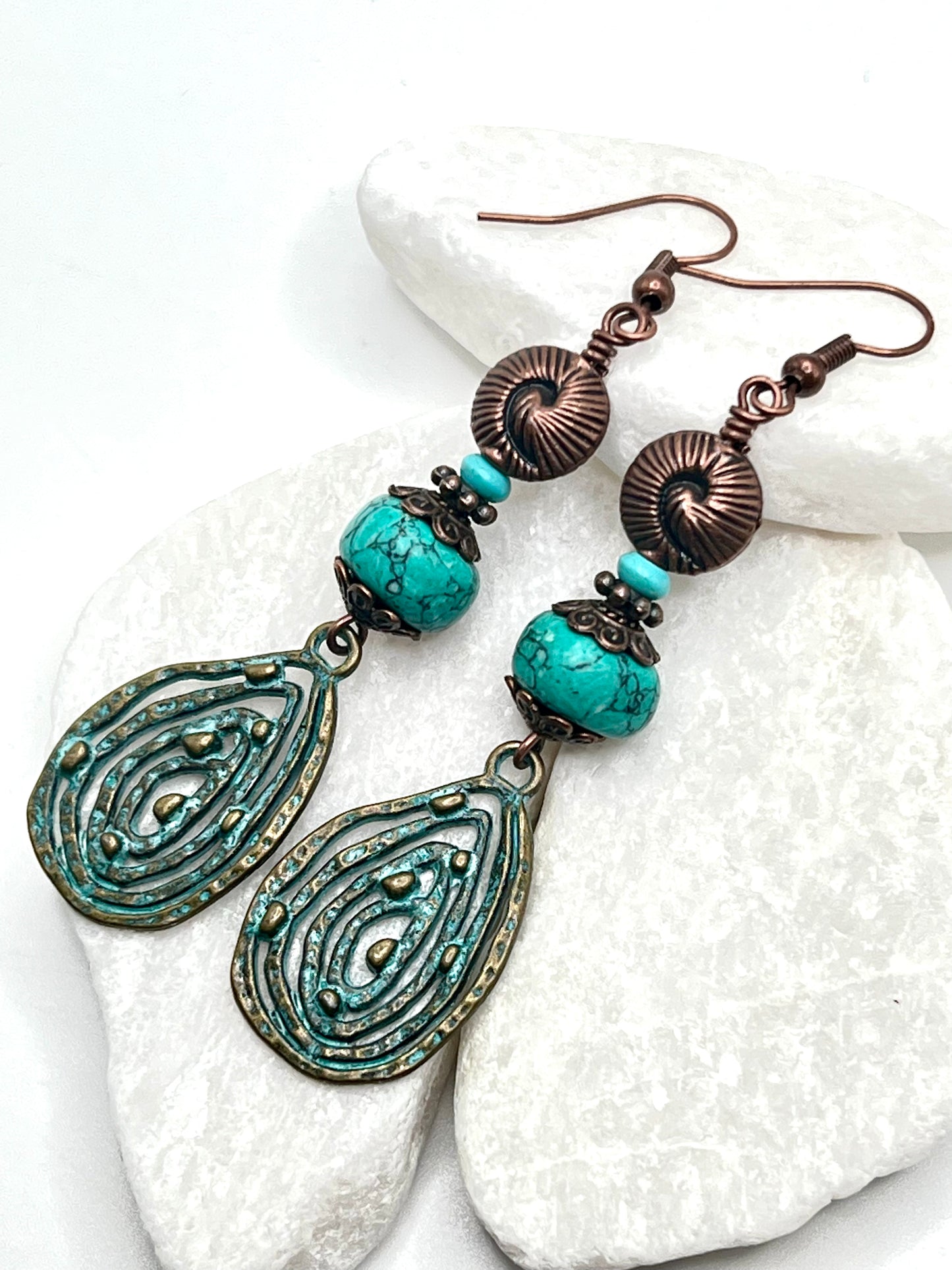 Copper and Turquoise Swirls