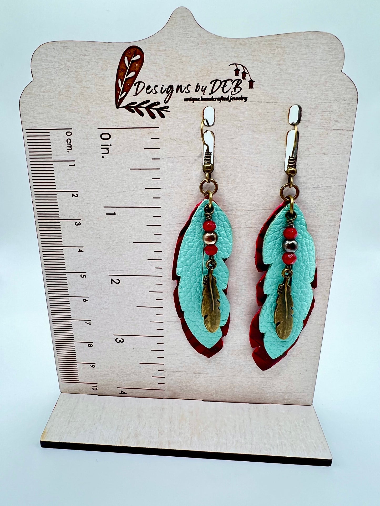 Red & Turquoise Feathers