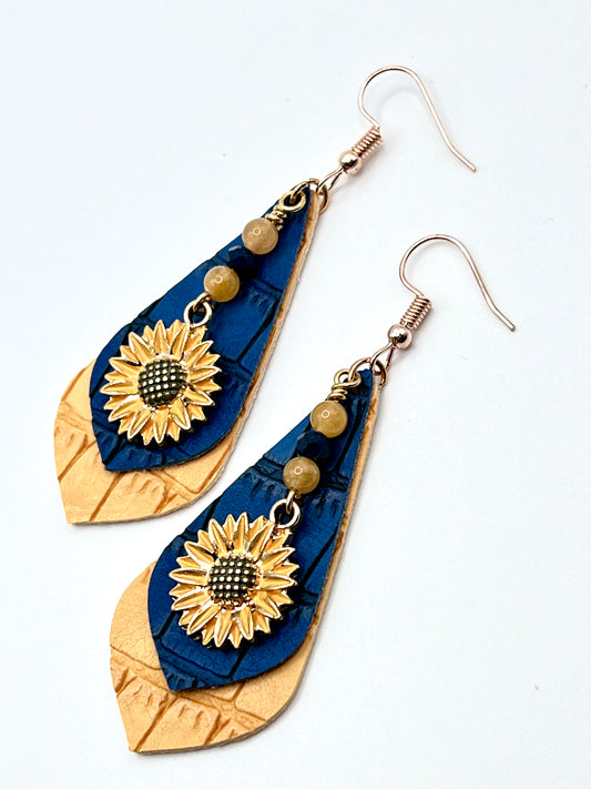 Blue & Gold Sunflowers