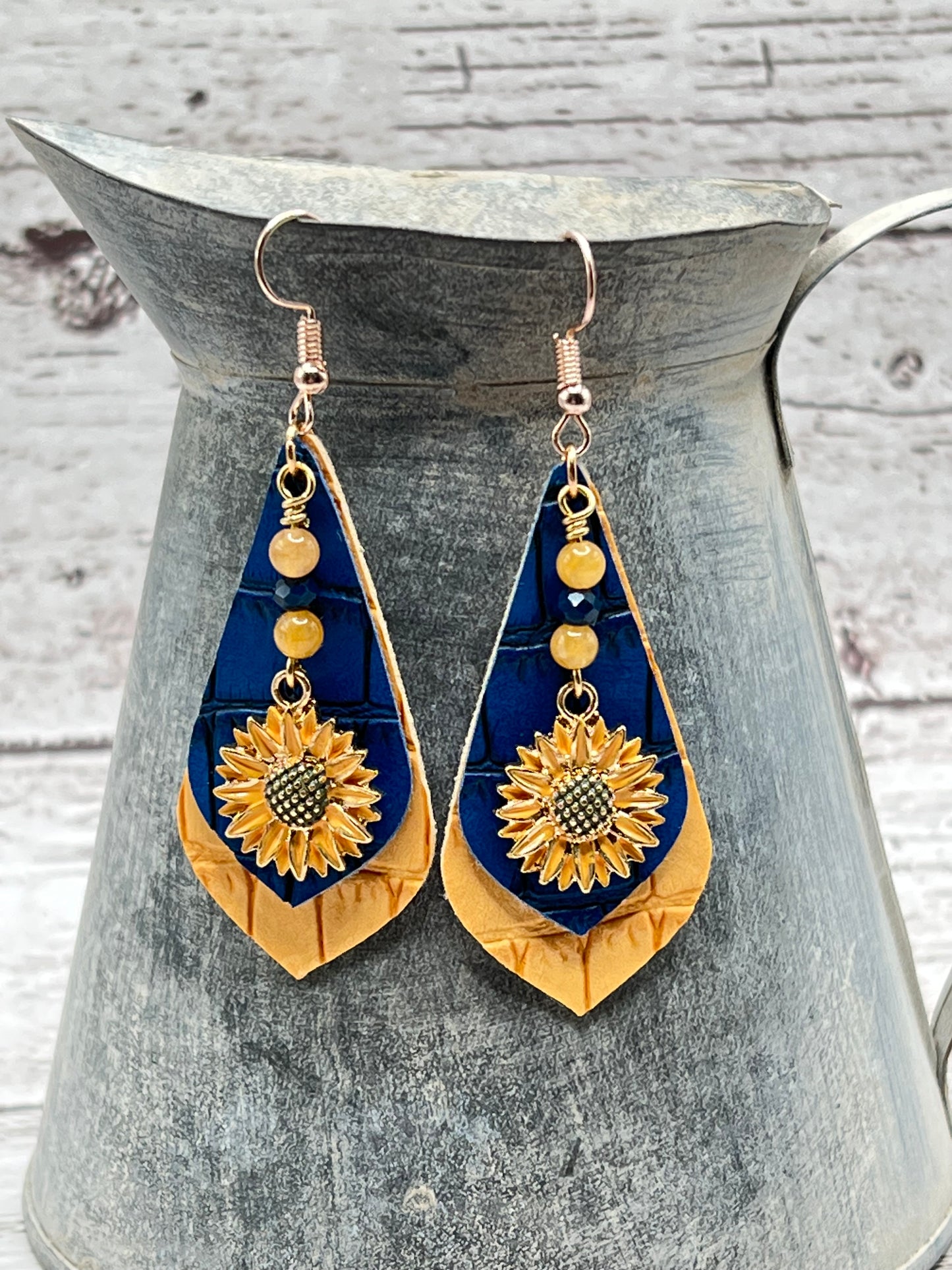 Blue & Gold Sunflowers