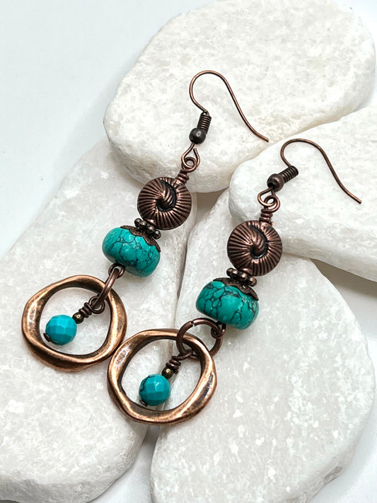 Turquoise and Copper Swirls