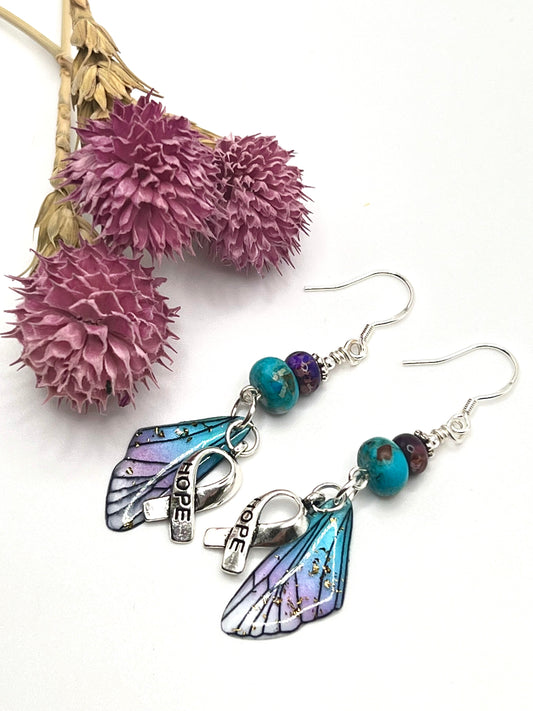 Teal & Purple Awareness Earrings