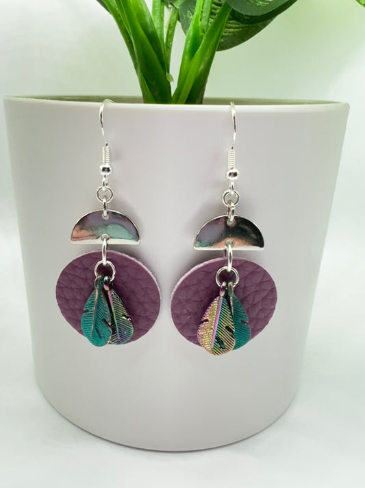 Leather & Metal Earrings